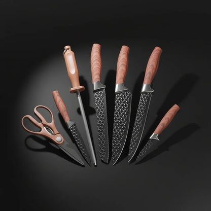 7-Piece Stainless Steel Chef Knife Set with Storage Case & Scissor