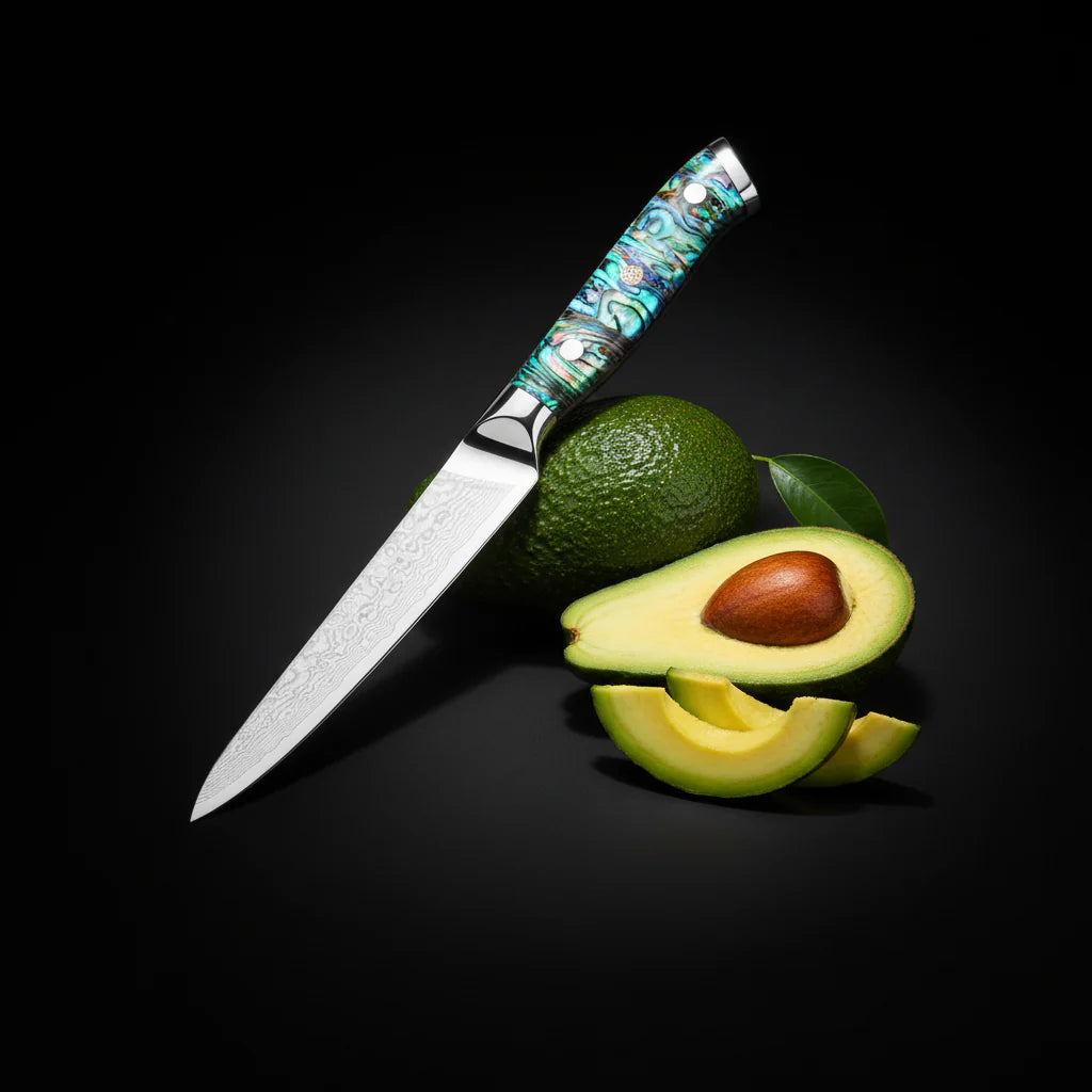 67-Layer Damascus Steel Utility Knife – Abalone Shell Handle, Professional Kitchen Knife