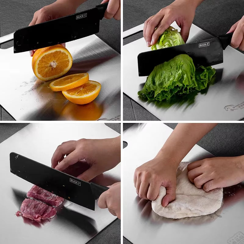 Thickened Stainless Steel Cutting Board Antibacterial Mildew-Proof Fruit Vegetable Cutting Board Kneading Dough Board