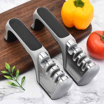 Four Stage Knife Sharpener, Kitchen Knife, Sharpening Scissors, Household Multifunctional Manual Quick Sharpening Tool