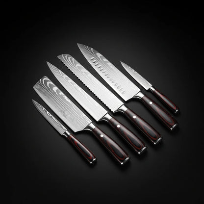 8-Piece Premium Stainless Steel Kitchen Knife Set with Wooden Handles