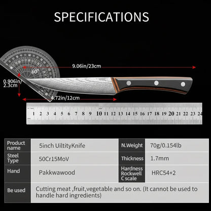 6-Piece Non-Stick Stainless Steel Steak Knife Set with Wooden Handles