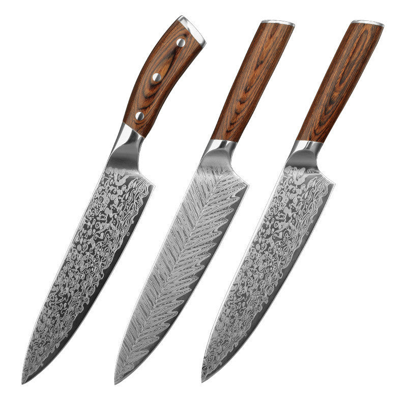 Leather Steel Kitchen Stainless - Premium Knife Set