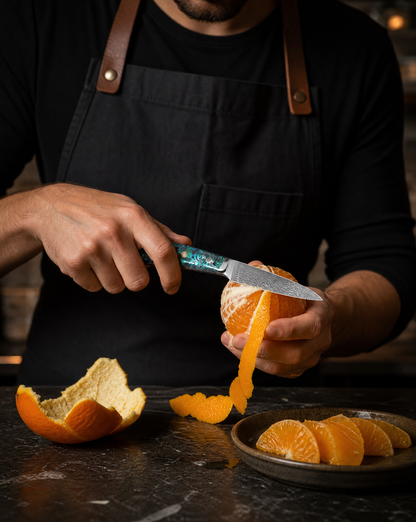 Damascus Steel Utility Knife, 67-Layer