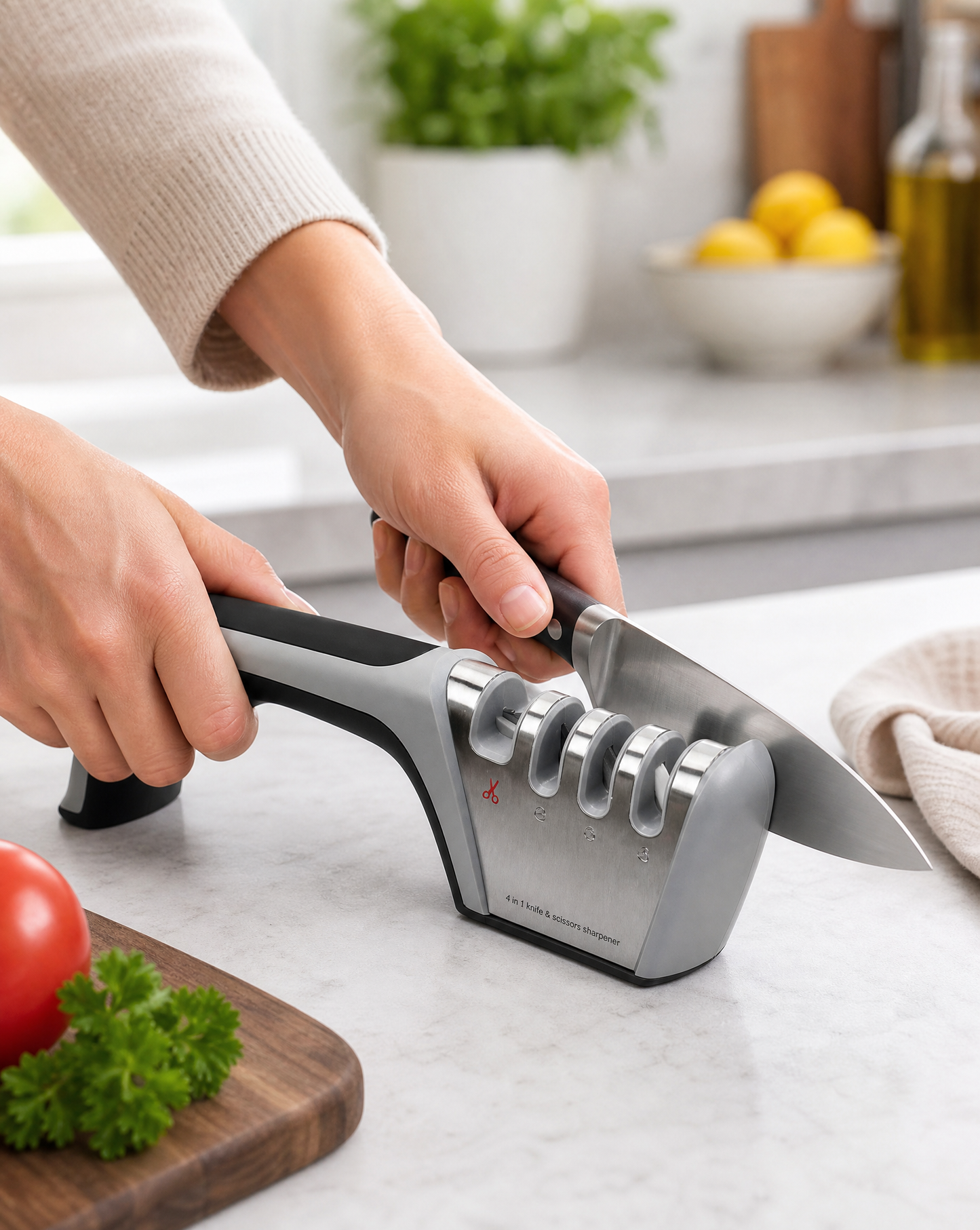 All-in-One 4-Stage Knife & Scissor Sharpener