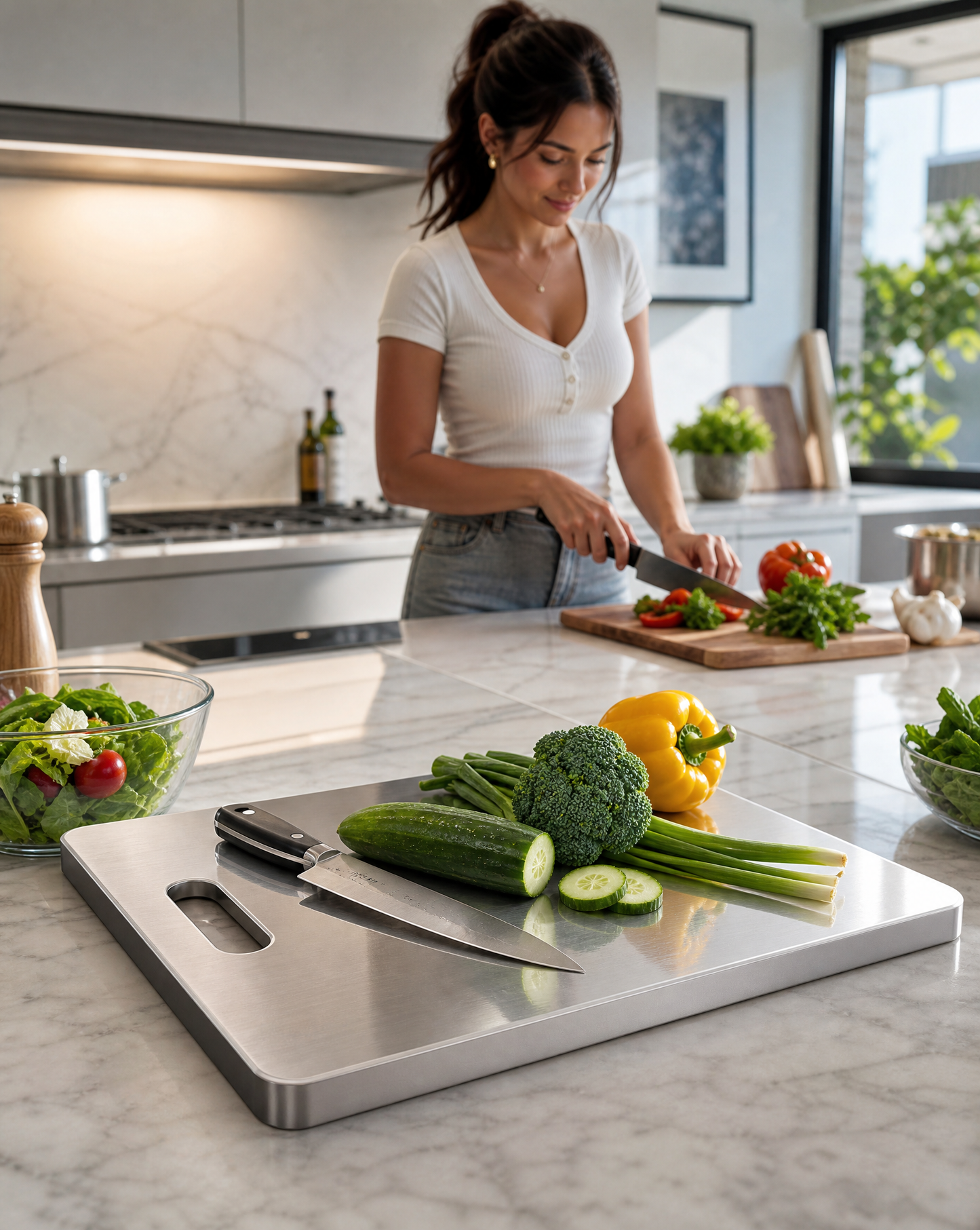 Thick Stainless Steel Cutting Board